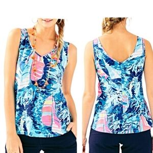 Lily Pulitzer Gigi V-Neck Sailboat Tank Top Size XS